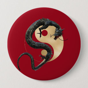Östra Chinese Dragon Yin Yang Knapp