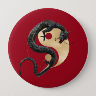 Östra Chinese Dragon Yin Yang Knapp