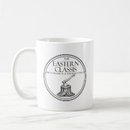 Östra Classis E & R-mugg, logotyp med skriftställe Kaffemugg