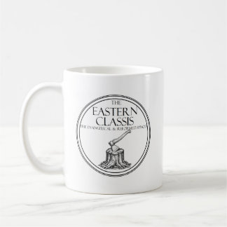 Östra Classis E & R-mugg, logotyp med skriftställe Kaffemugg