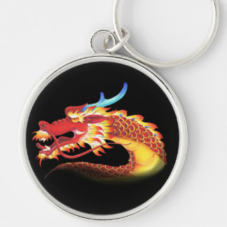 Östra Dragon Rund Silverfärgad Nyckelring