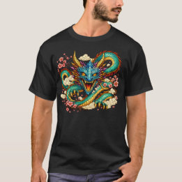 Östra Drakar & Körsbärsblommor Fantasykonst T Shirt