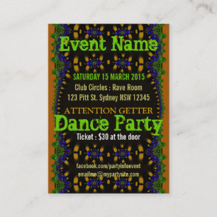 Östra Earth Event Party Mini Flyers Visitkort