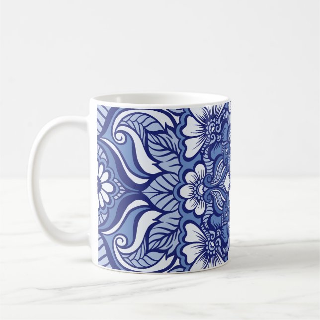 Östra Ethnic Henna Seamless Mönster Kaffemugg (Vänster)
