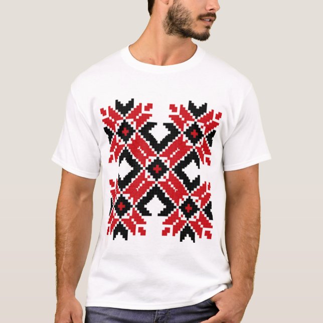 Östra Europa Mönster, traditionell folkgrupp, folk T Shirt (Framsida)