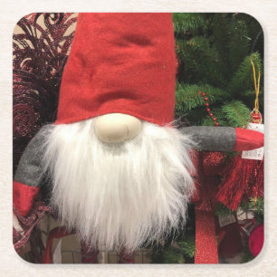 Östra Europeiska julgranen Gnome Helgdag Underlä Underlägg Papper Kvadrat