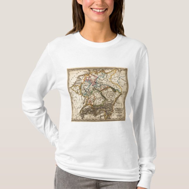 Östra - europékarta tee shirt (Framsida)