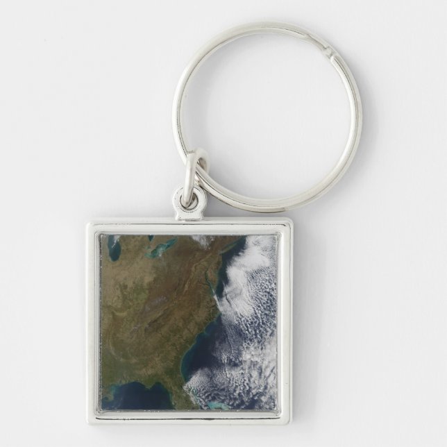 Östra Förenade Stater 2 Fyrkantig Silverfärgad Nyckelring (Framsidan)