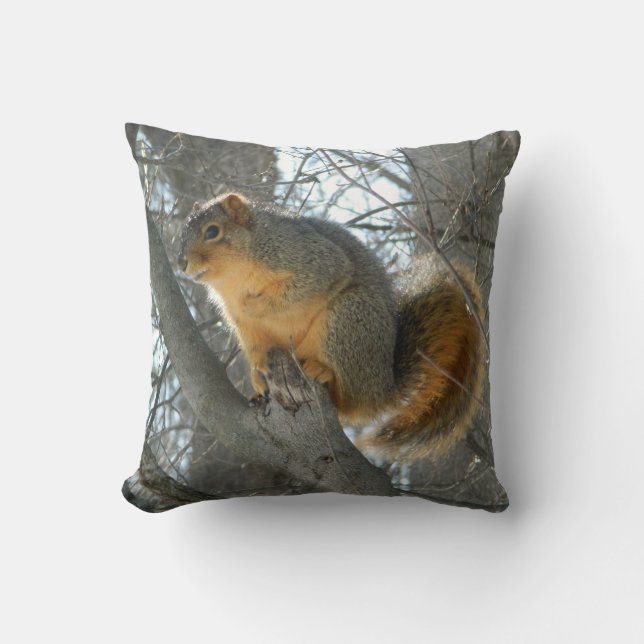 Östra Fox Squirrel (Träd) Pillow Kudde (Framsida)