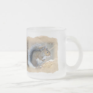 Östra Grått Squirrel - Sciurus carolinensis Frostad Glasmugg