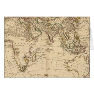 Östra Hemisphere Circular Karta Hälsningskort
