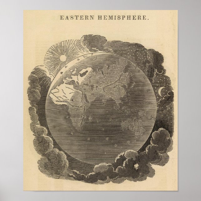 Östra Hemisphere Karta av Goodrich Poster (Framsidan)