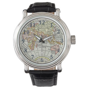 Östra Hemisphere Karta Globe Travel Art Armbandsur