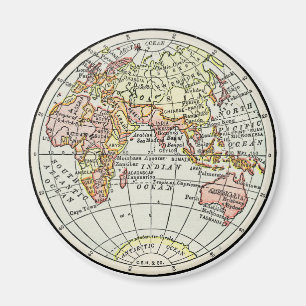 Östra Hemisphere Karta Globe Travel Art Magnet