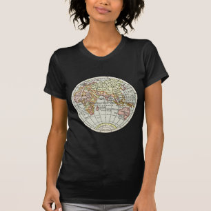 Östra Hemisphere Karta Globe Travel Art T-shirt