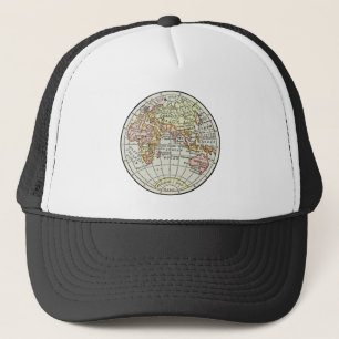 Östra Hemisphere Karta Globe Travel Art Truckerkeps