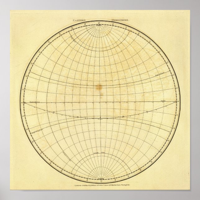 Östra Hemisphere-kontur Poster (Framsidan)