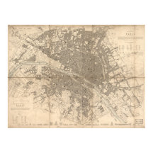 Östra i Paris Karta (1834)