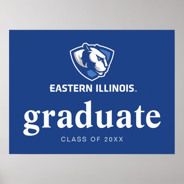 Östra Illinois Panthers Head and Wordmark Logotyp Poster (Framsidan)