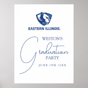 Östra Illinois Panthers Head and Wordmark Logotyp Poster