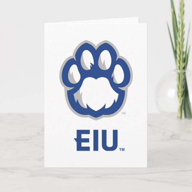Östra Illinois Panthers Paw Print & EIU Kort (Framsida)