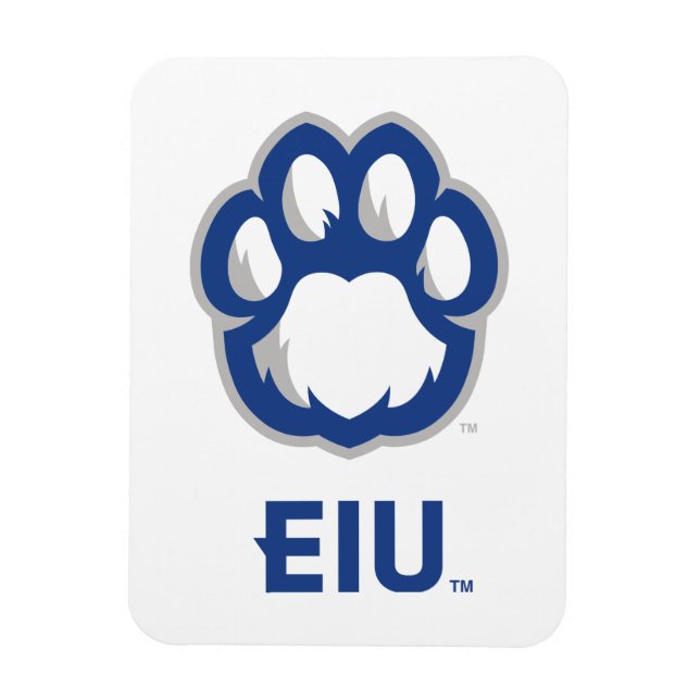 Östra Illinois Panthers Paw Print & EIU Magnet (Vertikal)