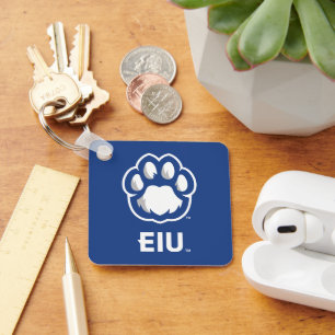 Östra Illinois Panthers Paw Print & EIU Nyckelring