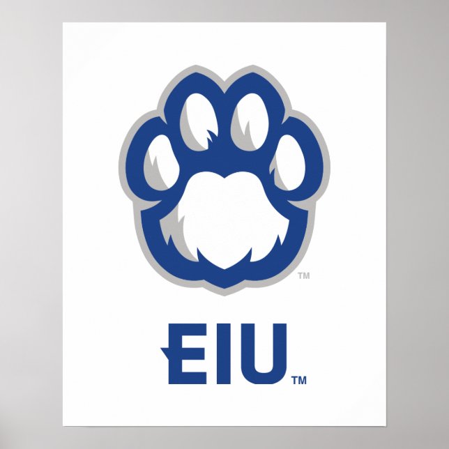 Östra Illinois Panthers Paw Print & EIU Poster (Framsidan)