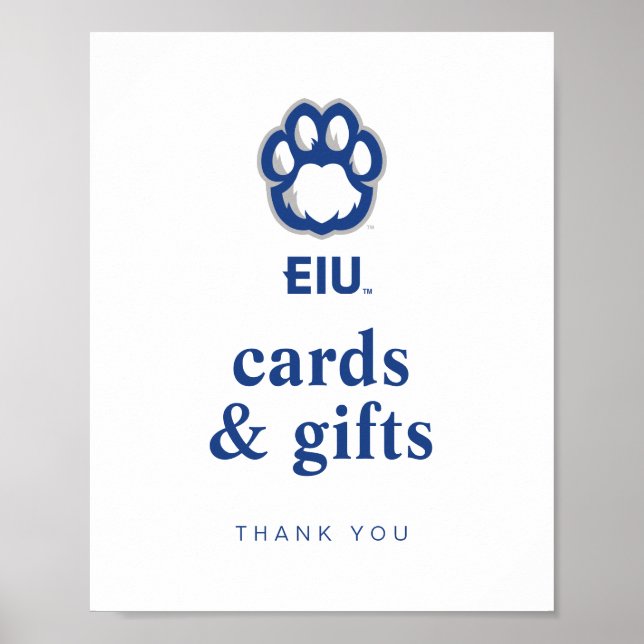 Östra Illinois Panthers Paw Print & EIU Poster (Framsidan)