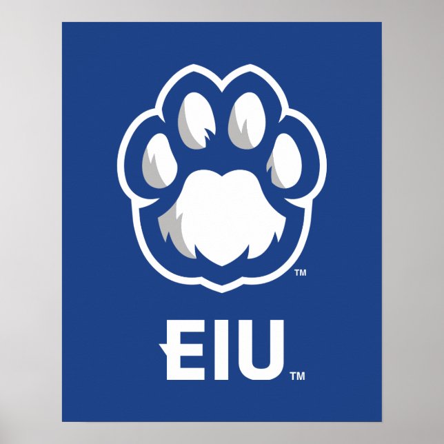 Östra Illinois Panthers Paw Print & EIU Poster (Framsidan)