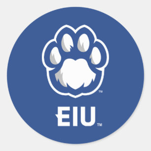 Östra Illinois Panthers Paw Print & EIU Runt Klistermärke