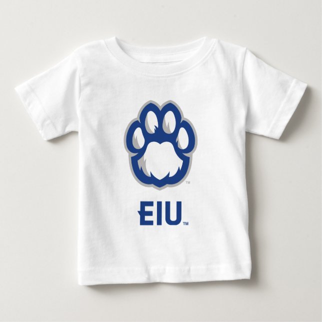 Östra Illinois Panthers Paw Print & EIU T Shirt (Framsida)