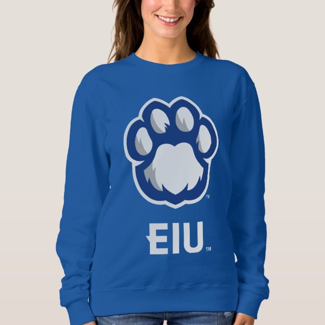 Östra Illinois Panthers Paw Print & EIU T Shirt (Framsida)