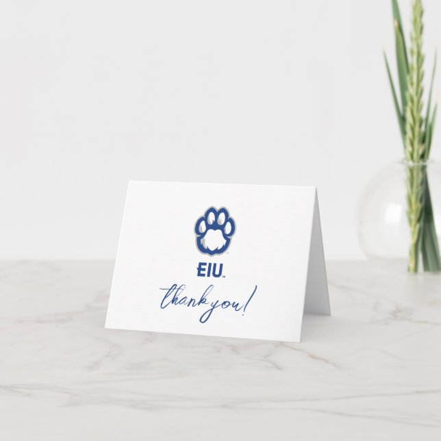 Östra Illinois Panthers Paw Print & EIU Tack Kort (Framsida)
