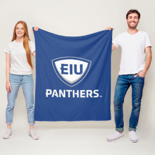 Östra Illinois Panthers Shield & Wordmark Logotyp Fleecefilt