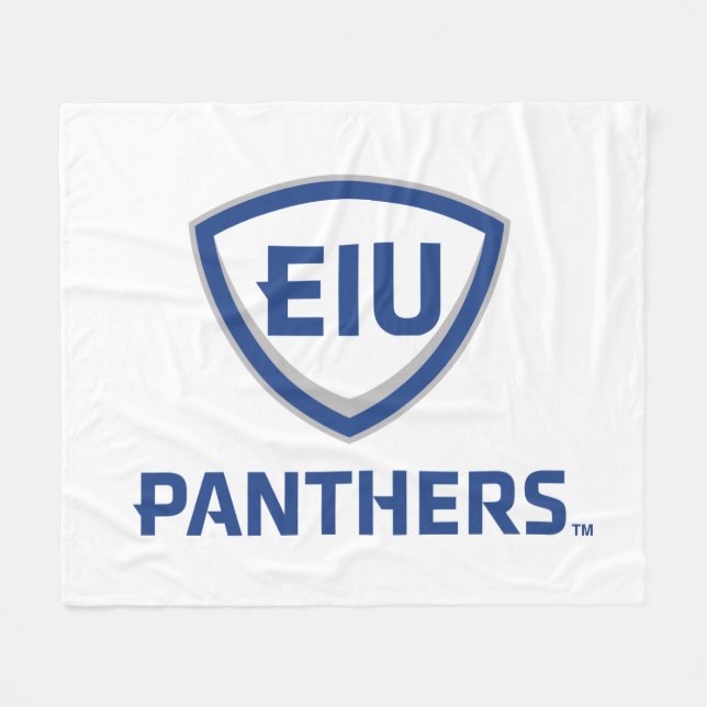 Östra Illinois Panthers Shield & Wordmark Logotyp Fleecefilt (Framsidan (Horisontell))
