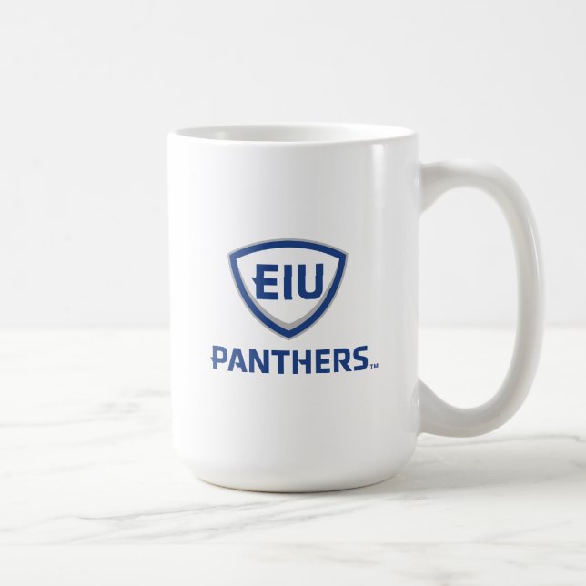 Östra Illinois Panthers Shield & Wordmark Logotyp Kaffemugg (Höger)