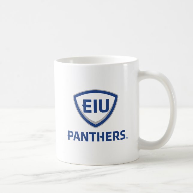 Östra Illinois Panthers Shield & Wordmark Logotyp Kaffemugg (Höger)