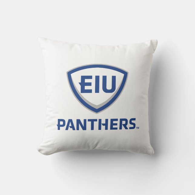 Östra Illinois Panthers Shield & Wordmark Logotyp Kudde (Framsida)