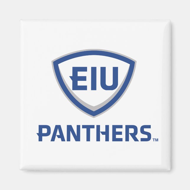 Östra Illinois Panthers Shield & Wordmark Logotyp Magnet (Framsidan)