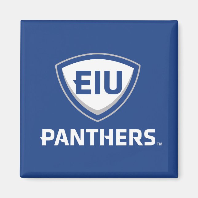 Östra Illinois Panthers Shield & Wordmark Logotyp Magnet (Framsidan)