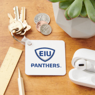 Östra Illinois Panthers Shield & Wordmark Logotyp Nyckelring