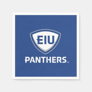 Östra Illinois Panthers Shield & Wordmark Logotyp Pappersservett
