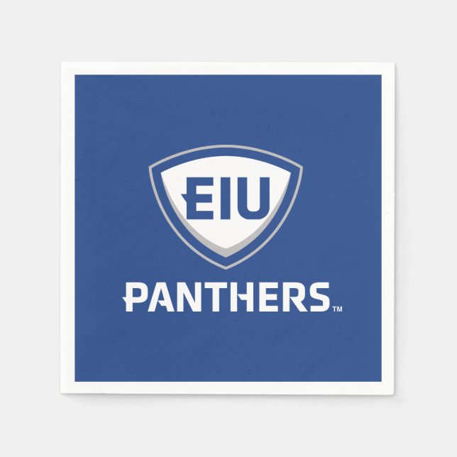 Östra Illinois Panthers Shield & Wordmark Logotyp Pappersservett (Framsidan)