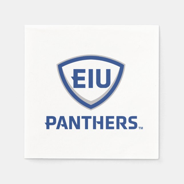 Östra Illinois Panthers Shield & Wordmark Logotyp Pappersservett (Framsidan)