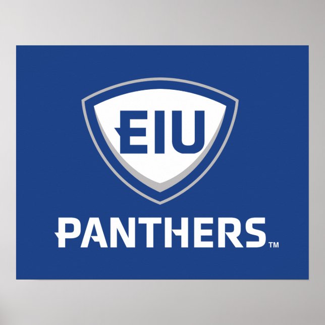 Östra Illinois Panthers Shield & Wordmark Logotyp Poster (Framsidan)