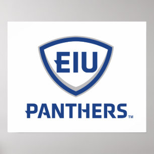 Östra Illinois Panthers Shield & Wordmark Logotyp Poster