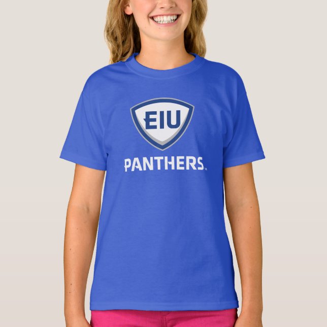 Östra Illinois Panthers Shield & Wordmark Logotyp T Shirt (Framsida)