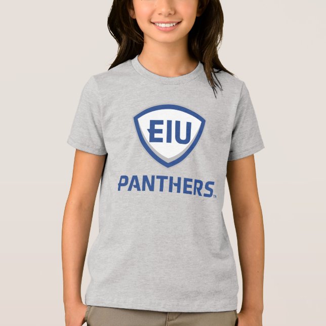 Östra Illinois Panthers Shield & Wordmark Logotyp T Shirt (Framsida)