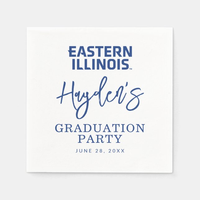 Östra Illinois Universiteten Wordmark-Logotyp Pappersservett (Framsidan)